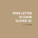 Open letter to Gavin Glover SC