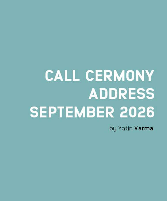 Call Cermony Address- September 2026 Call Cermony Address- September 2026